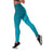 Dark Cyan Gradient Polynesia Leggings Hawaiian Tribal Hammerhead Shark Tattoo - Polynesian Pride