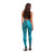 Dark Cyan Gradient Polynesia Leggings Hawaiian Tribal Hammerhead Shark Tattoo - Polynesian Pride