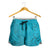 Dark Cyan Gradient Polynesia Shorts for Women Hawaiian Tribal Hammerhead Shark Tattoo - Polynesian Pride