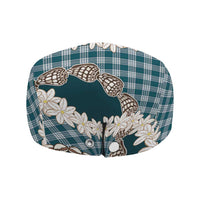 Dark Cyan Hawaii Tiare and Shell Lei Jeff Hat Hawaiian Palaka Luxury Vibes - Polynesian Pride
