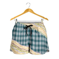 Dark Cyan Palaka Hawaii Leis Elegant Vibes Shorts for Women