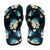 Dark Cyan Tropical Hawaii Flip Flops Seamless Monstera Plumeria Hawaiian Pattern - Polynesian Pride