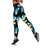 Dark Cyan Tropical Hawaii Leggings Seamless Monstera Plumeria Hawaiian Pattern - Polynesian Pride