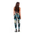 Dark Cyan Tropical Hawaii Leggings Seamless Monstera Plumeria Hawaiian Pattern - Polynesian Pride