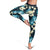 Dark Cyan Tropical Hawaii Leggings Seamless Monstera Plumeria Hawaiian Pattern - Polynesian Pride