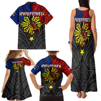Philippines Half Sleeve Tattoo Family Matching Tank Maxi Dress and Hawaiian Shirt Pinoy Filipinos Sun DT02 - Polynesian Pride