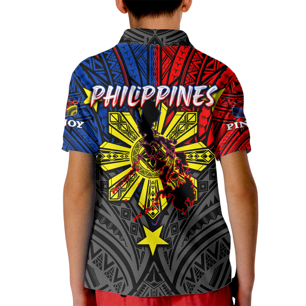 Philippines Half Sleeve Tattoo Kid Polo Shirt Pinoy Filipinos Sun DT02 - Polynesian Pride