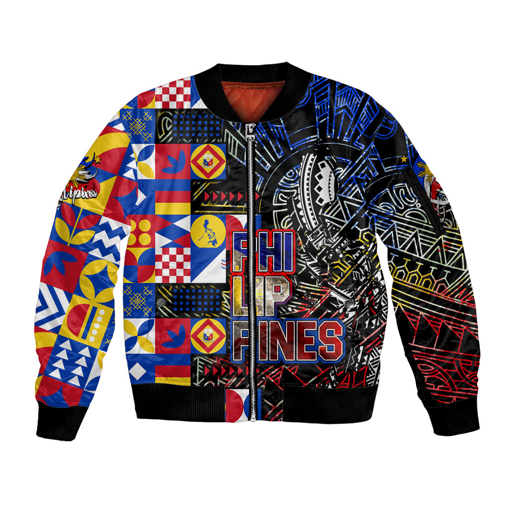 Pinoy Philippines Sleeve Zip Bomber Jacket Filipino Tattoo Art Style DT02 Unisex Art - Polynesian Pride