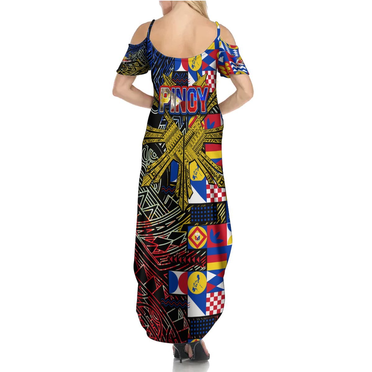 Pinoy Philippines Summer Maxi Dress Filipino Tattoo Art Style DT02