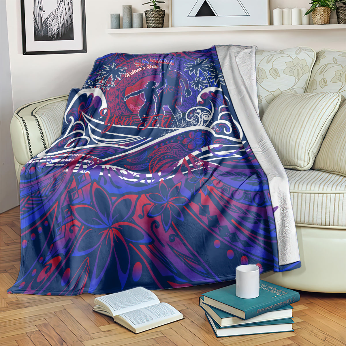 Father's Day Samoa Blanket Special Dad Polynesia Paradise DT02 Green - Polynesian Pride