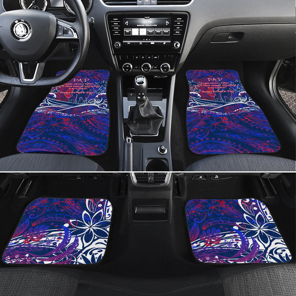 Father's Day Samoa Car Mats Special Dad Polynesia Paradise DT02 Set 4pcs Green - Polynesian Pride