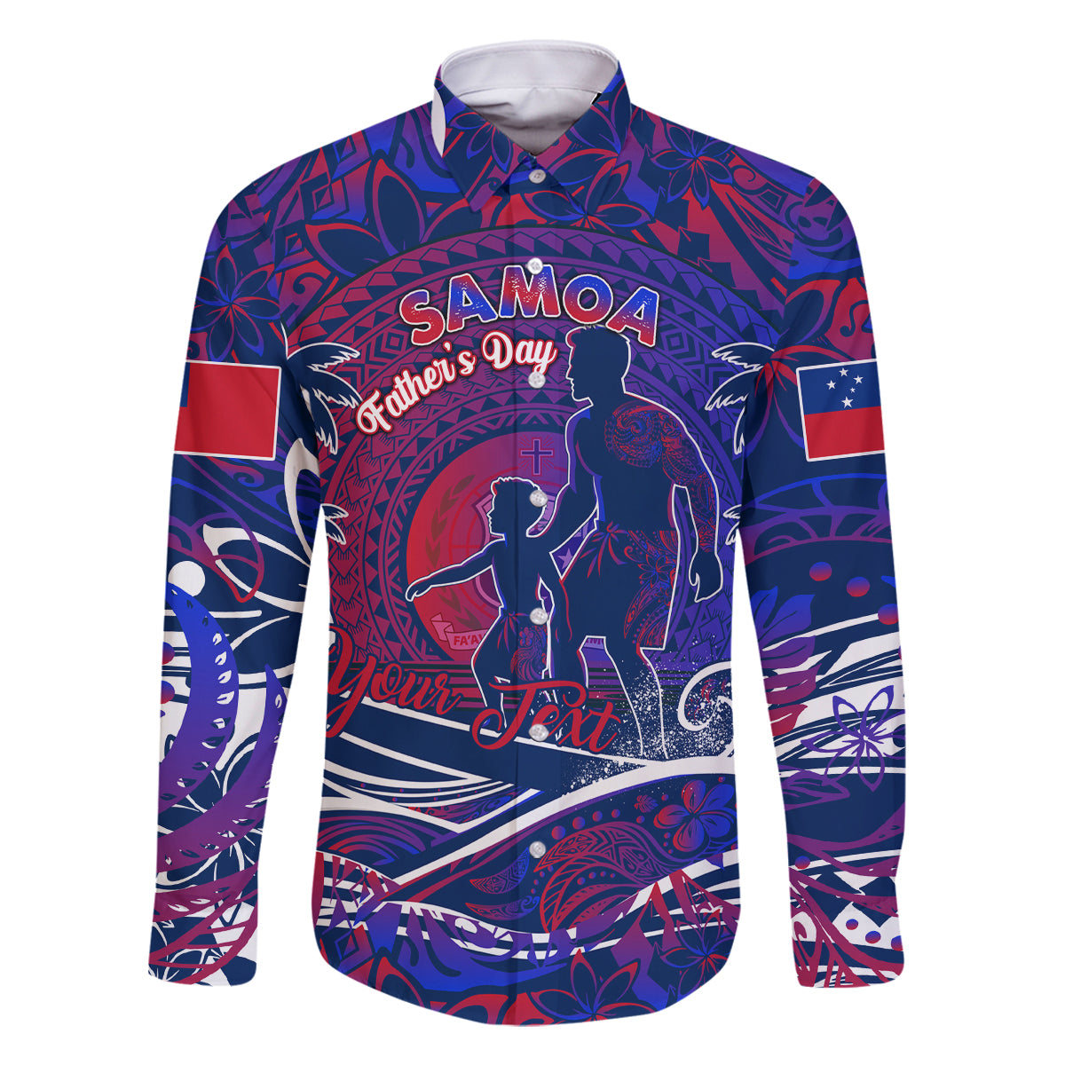 Father's Day Samoa Family Matching Off Shoulder Maxi Dress and Hawaiian Shirt Special Dad Polynesia Paradise