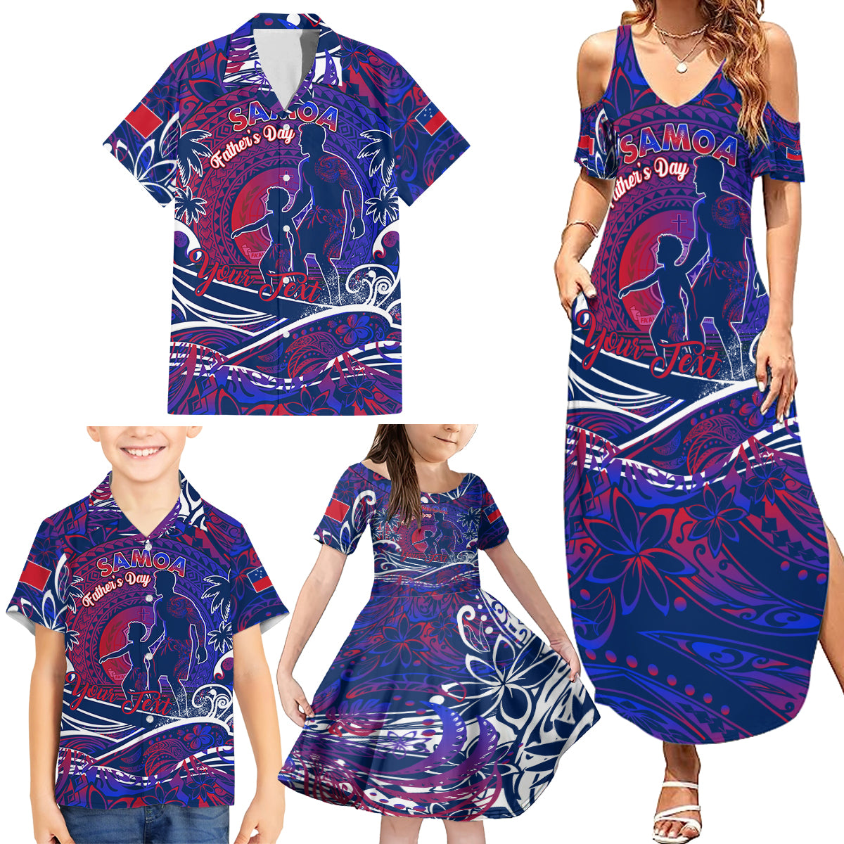 Father's Day Samoa Family Matching Summer Maxi Dress and Hawaiian Shirt Special Dad Polynesia Paradise DT02 - Polynesian Pride