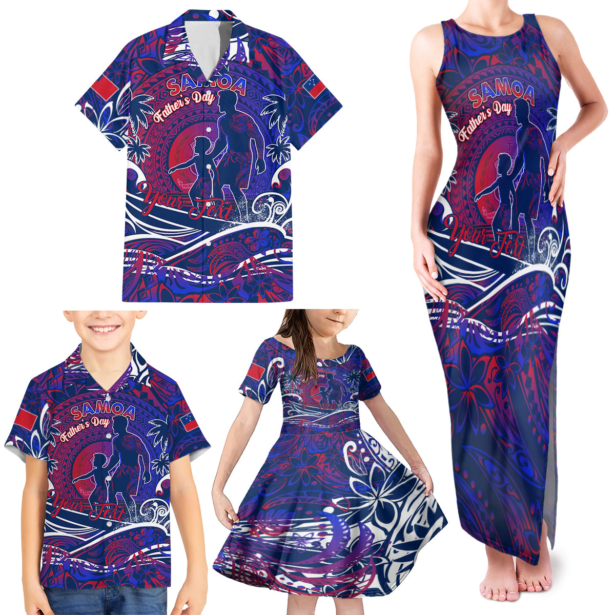 Father's Day Samoa Family Matching Tank Maxi Dress and Hawaiian Shirt Special Dad Polynesia Paradise DT02 - Polynesian Pride