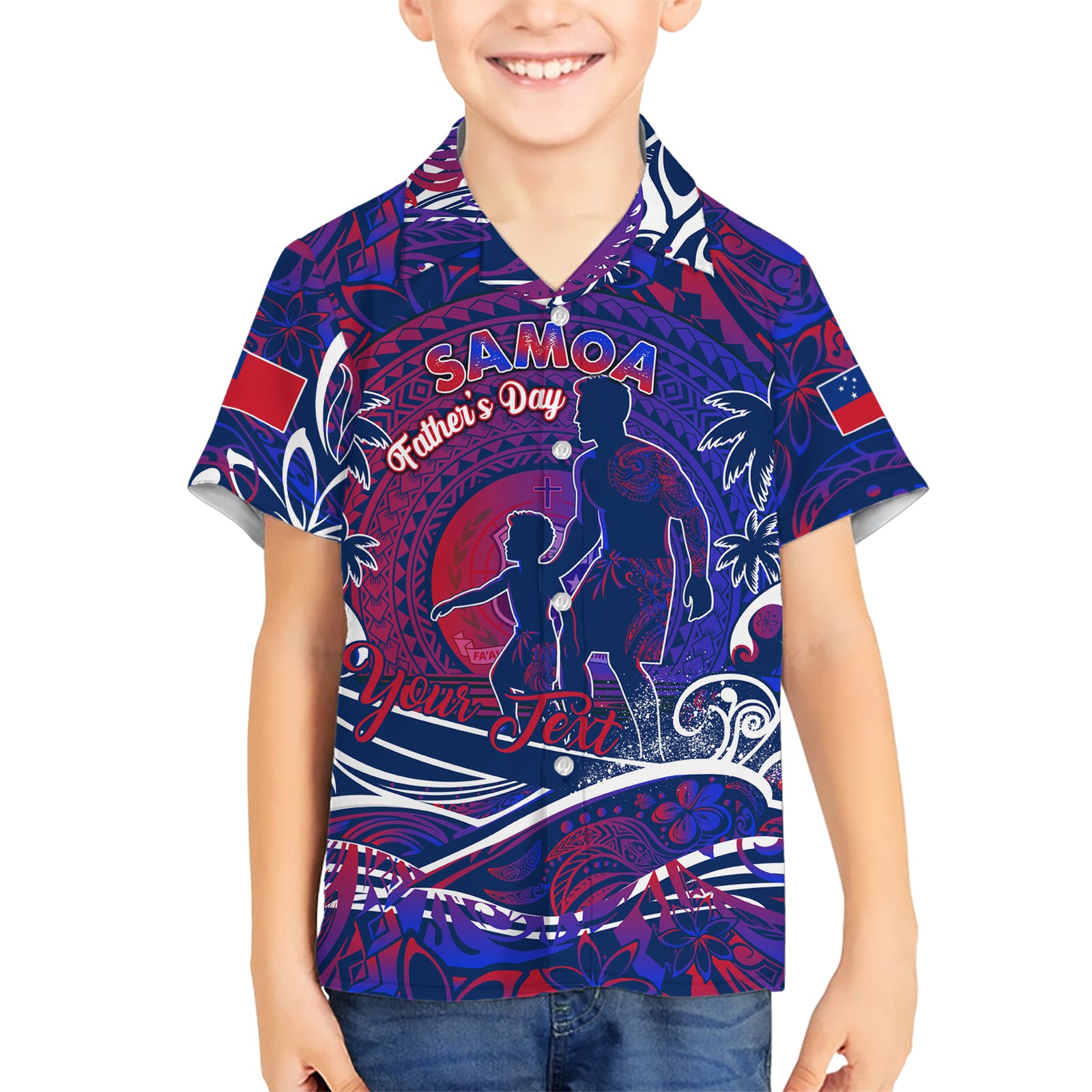Father's Day Samoa Kid Hawaiian Shirt Special Dad Polynesia Paradise DT02 Kid Green - Polynesian Pride