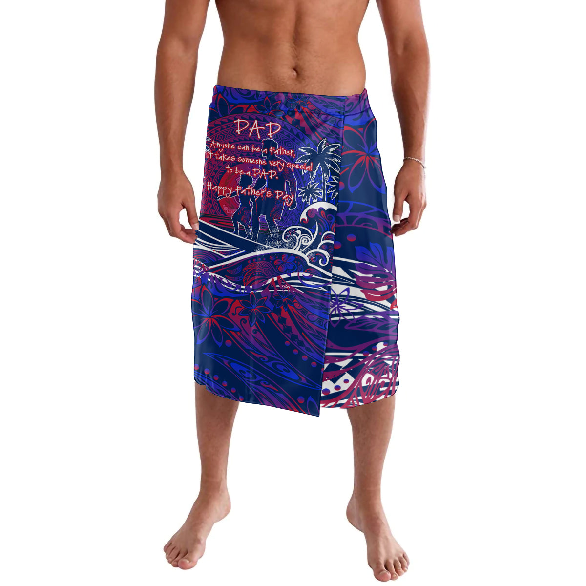 Father's Day Samoa Lavalava Special Dad Polynesia Paradise DT02 Green - Polynesian Pride