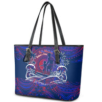 Father's Day Samoa Leather Tote Bag Special Dad Polynesia Paradise DT02 - Polynesian Pride