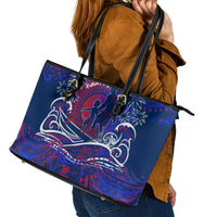 Father's Day Samoa Leather Tote Bag Special Dad Polynesia Paradise DT02 - Polynesian Pride