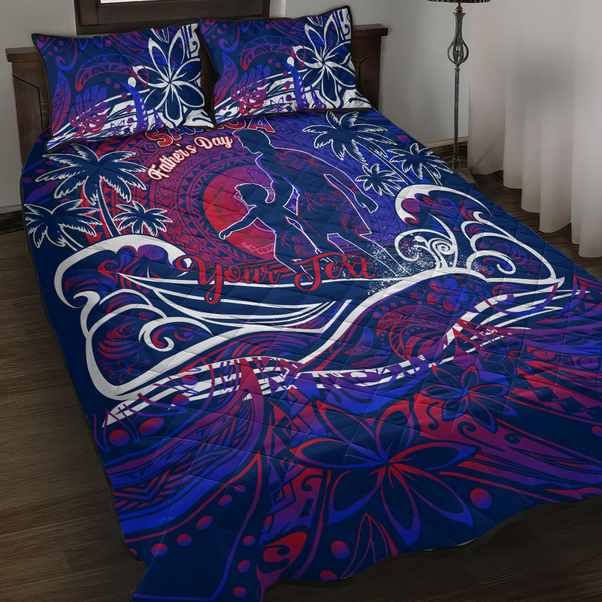 Father's Day Samoa Quilt Bed Set Special Dad Polynesia Paradise DT02 Green - Polynesian Pride