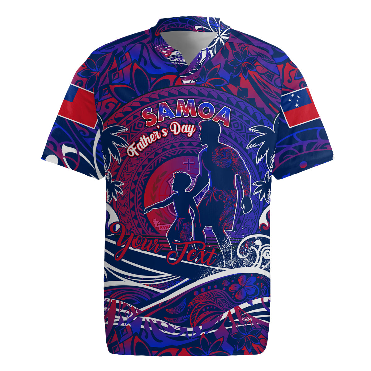 Father's Day Samoa Rugby Jersey Special Dad Polynesia Paradise DT02 Green - Polynesian Pride
