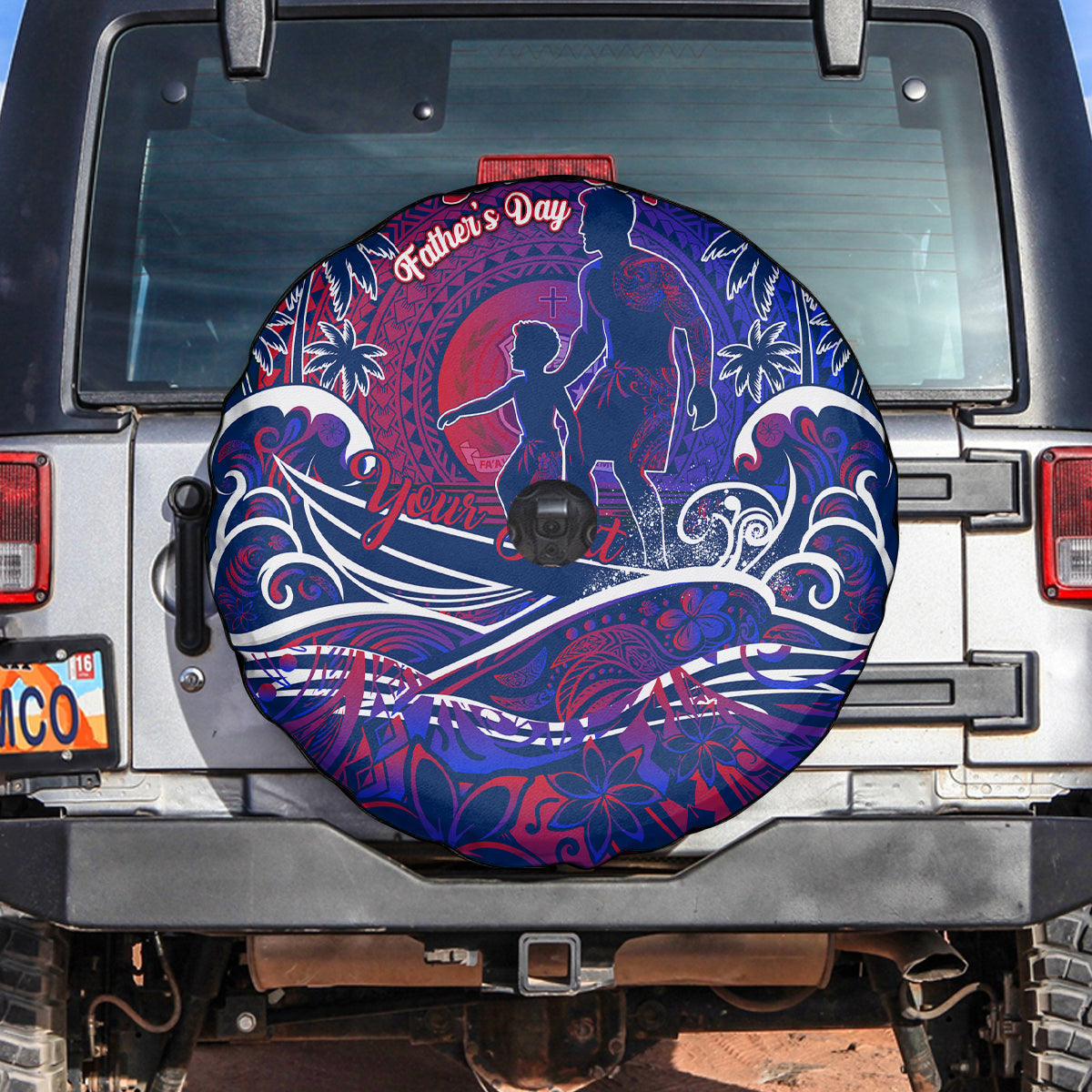 Father's Day Samoa Spare Tire Cover Special Dad Polynesia Paradise DT02 Green - Polynesian Pride