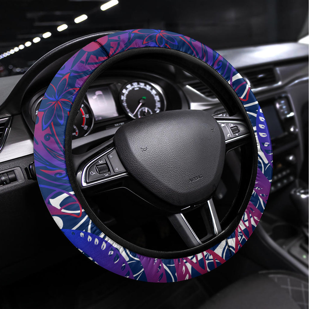 Father's Day Samoa Steering Wheel Cover Special Dad Polynesia Paradise DT02 Universal Fit Green - Polynesian Pride