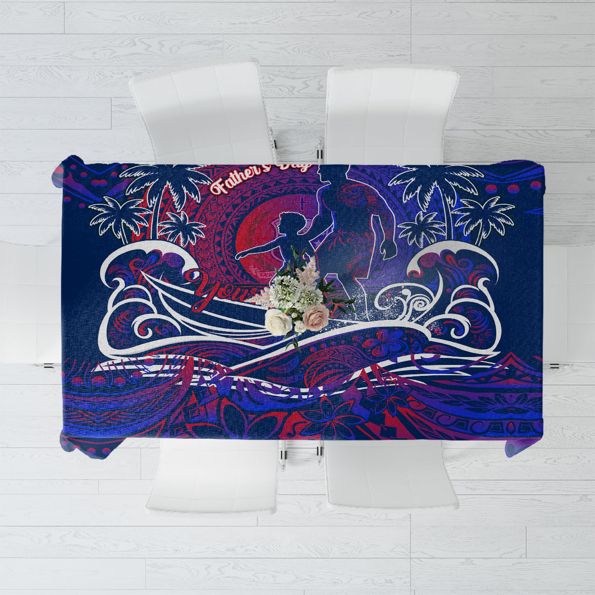 Father's Day Samoa Tablecloth Special Dad Polynesia Paradise DT02 Green - Polynesian Pride