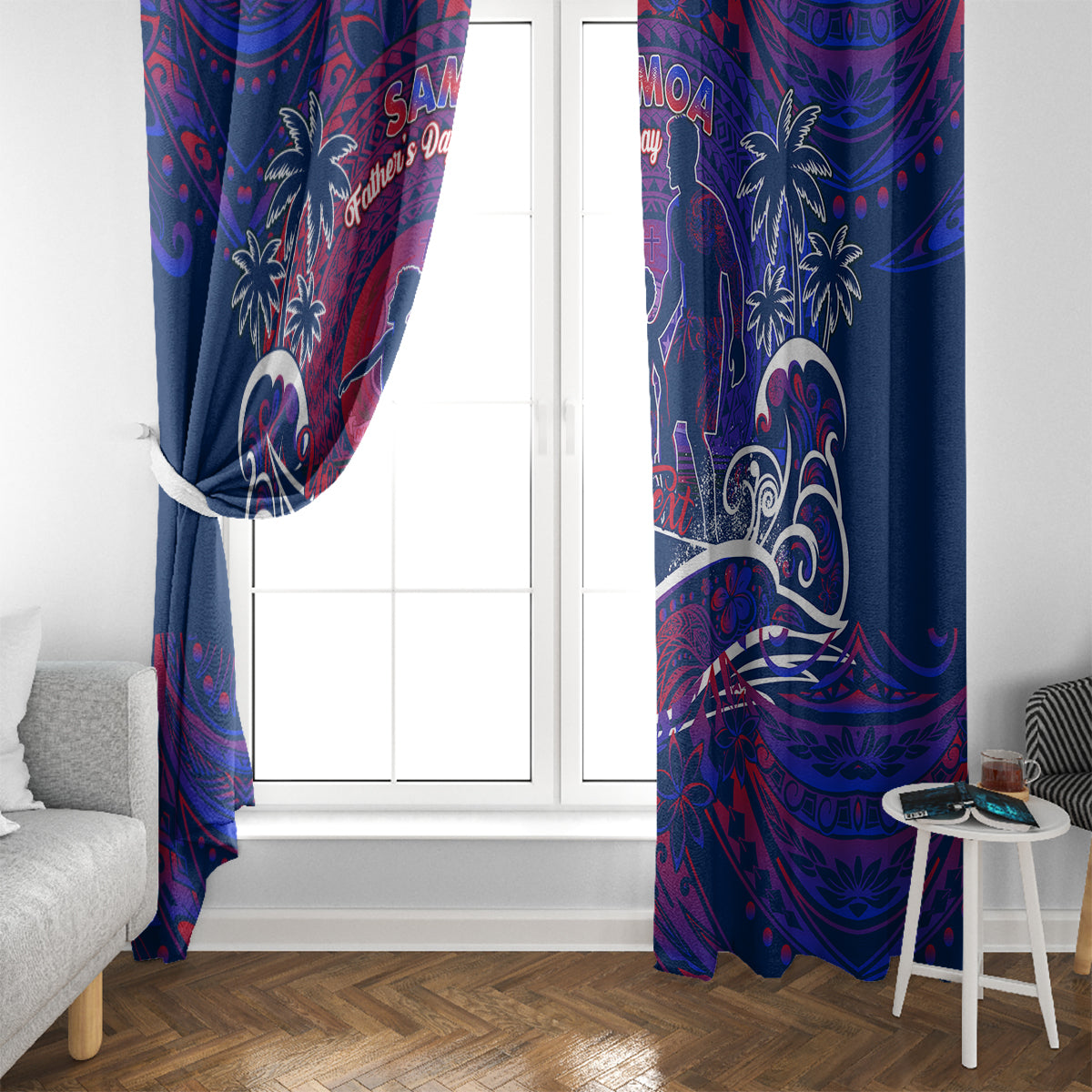 Father's Day Samoa Window Curtain Special Dad Polynesia Paradise DT02 - Polynesian Pride