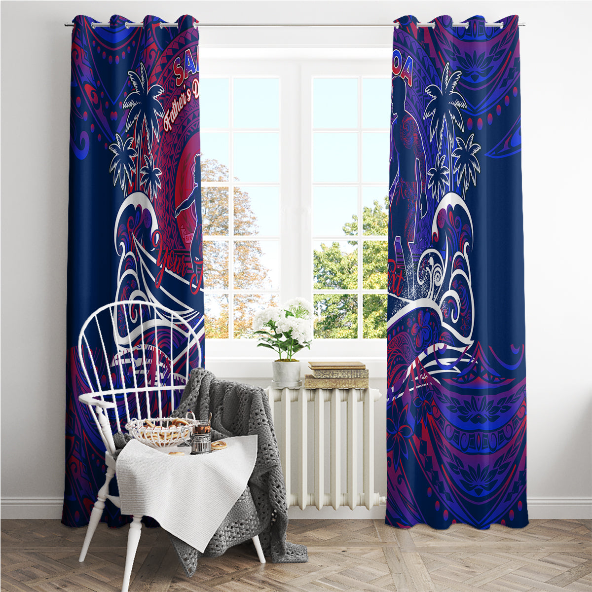 Father's Day Samoa Window Curtain Special Dad Polynesia Paradise DT02 - Polynesian Pride