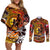 Father's Day Tonga Couples Matching Off Shoulder Short Dress and Long Sleeve Button Shirt Special Dad Polynesia Paradise