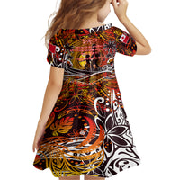 Father's Day Tonga Kid Short Sleeve Dress Special Dad Polynesia Paradise