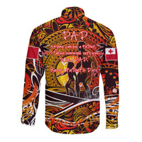 Father's Day Tonga Long Sleeve Button Shirt Special Dad Polynesia Paradise DT02 - Polynesian Pride