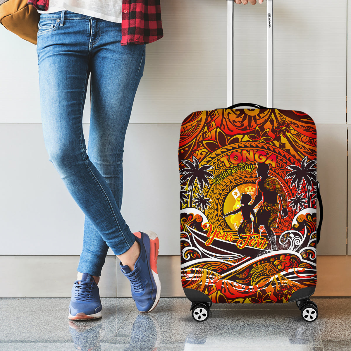 Father's Day Tonga Luggage Cover Special Dad Polynesia Paradise DT02 - Polynesian Pride