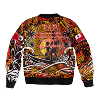 Father's Day Tonga Sleeve Zip Bomber Jacket Special Dad Polynesia Paradise DT02 - Polynesian Pride