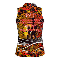 Father's Day Tonga Women Sleeveless Polo Shirt Special Dad Polynesia Paradise