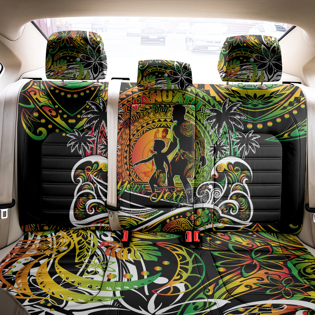 Father's Day Vanuatu Back Car Seat Cover Special Dad Polynesia Paradise