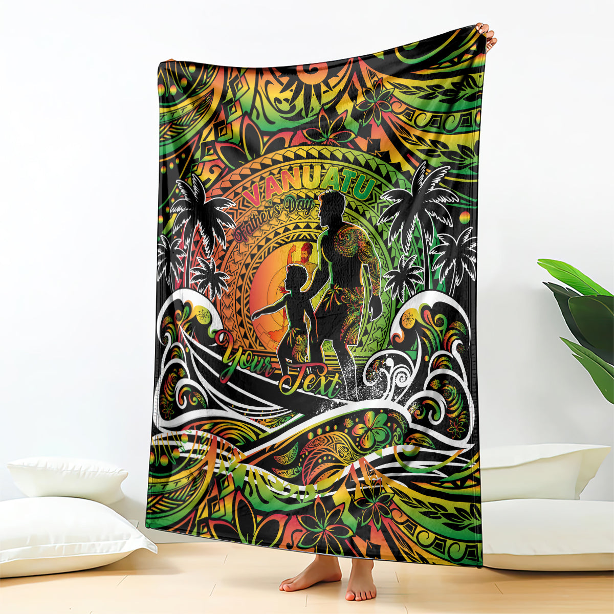 Father's Day Vanuatu Blanket Special Dad Polynesia Paradise