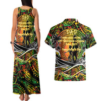 Father's Day Vanuatu Couples Matching Tank Maxi Dress and Hawaiian Shirt Special Dad Polynesia Paradise