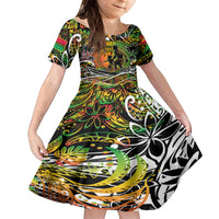 Father's Day Vanuatu Family Matching Long Sleeve Bodycon Dress and Hawaiian Shirt Special Dad Polynesia Paradise DT02 Daughter's Dress Art - Polynesian Pride