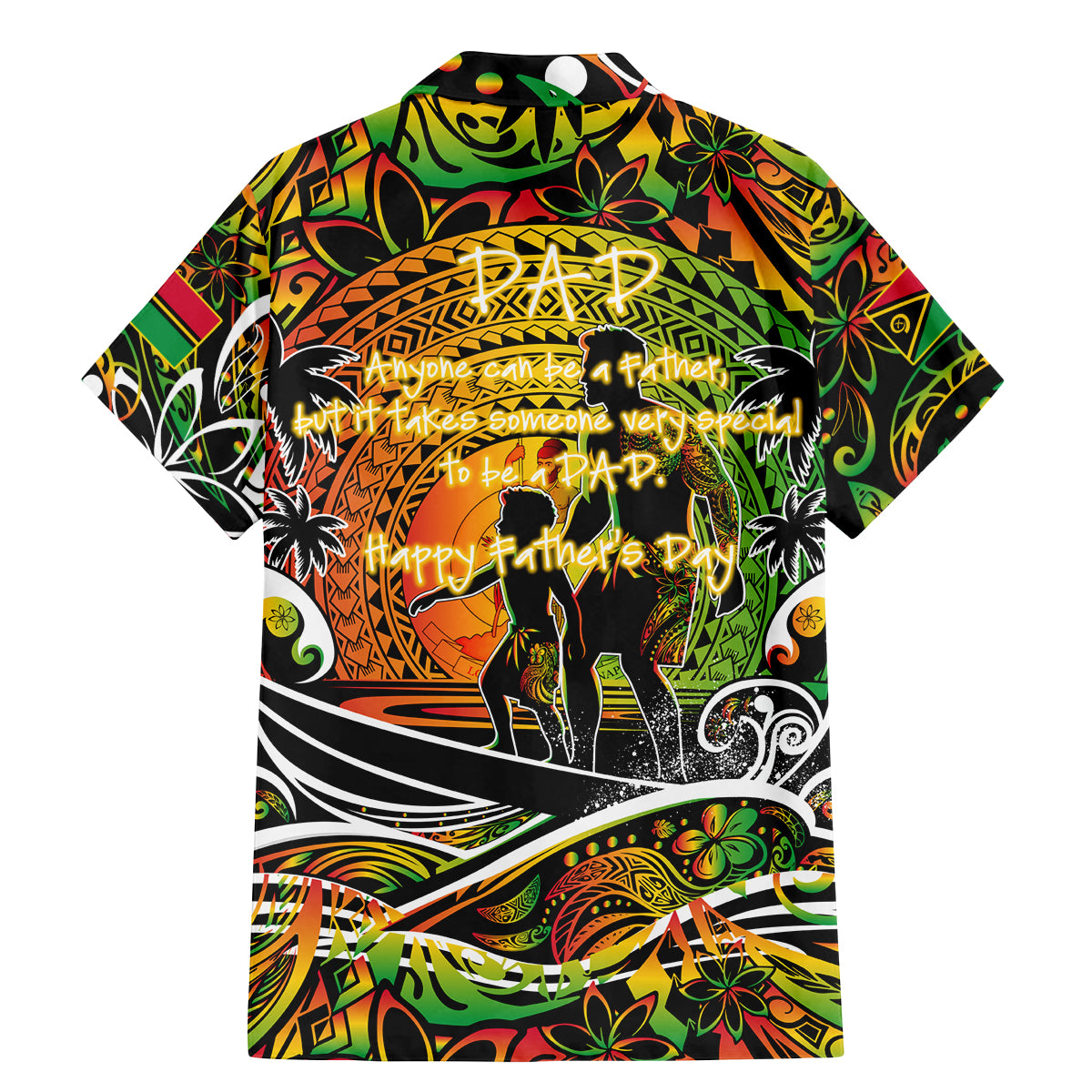 Father's Day Vanuatu Family Matching Mermaid Dress and Hawaiian Shirt Special Dad Polynesia Paradise
