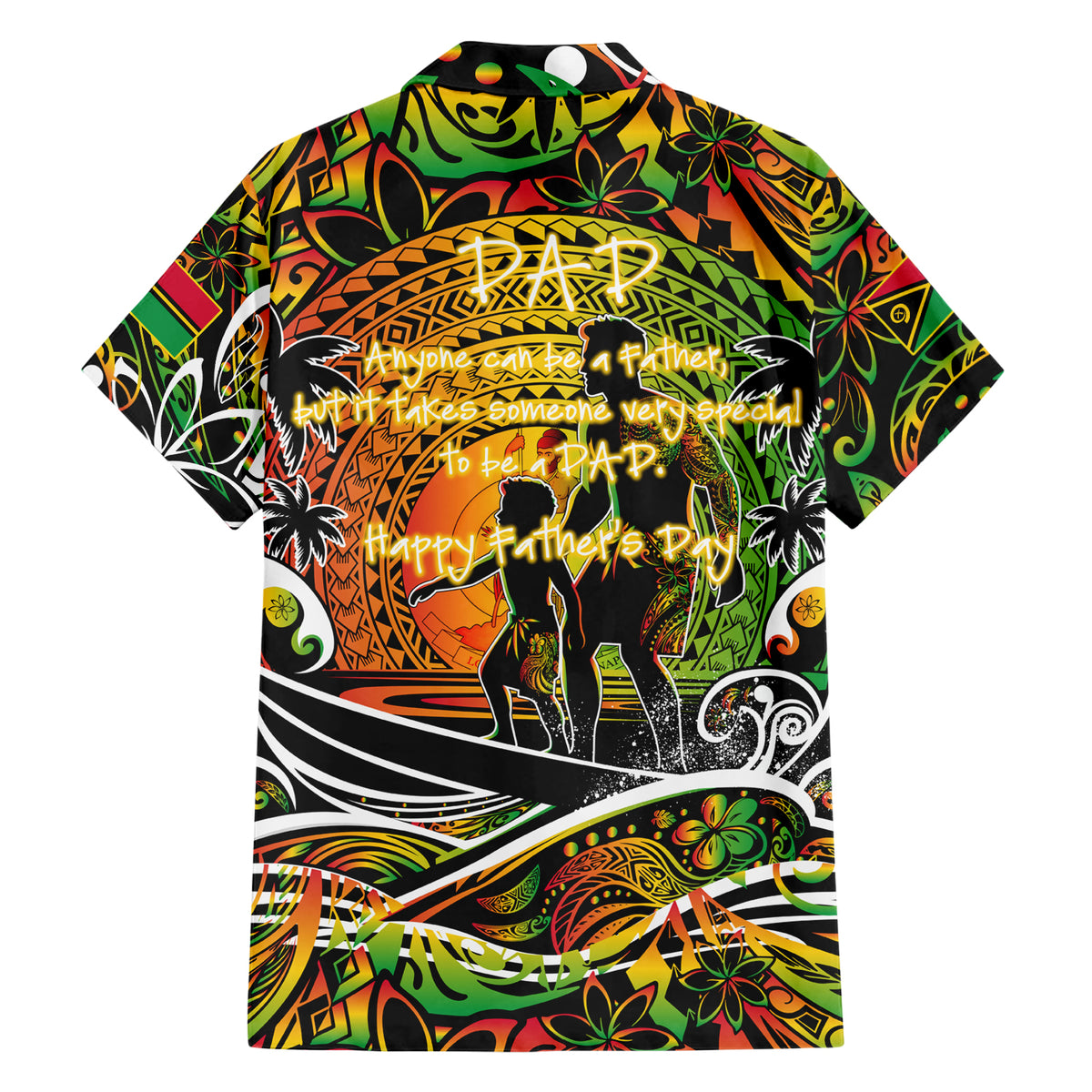 Father's Day Vanuatu Family Matching Short Sleeve Bodycon Dress and Hawaiian Shirt Special Dad Polynesia Paradise DT02 - Polynesian Pride