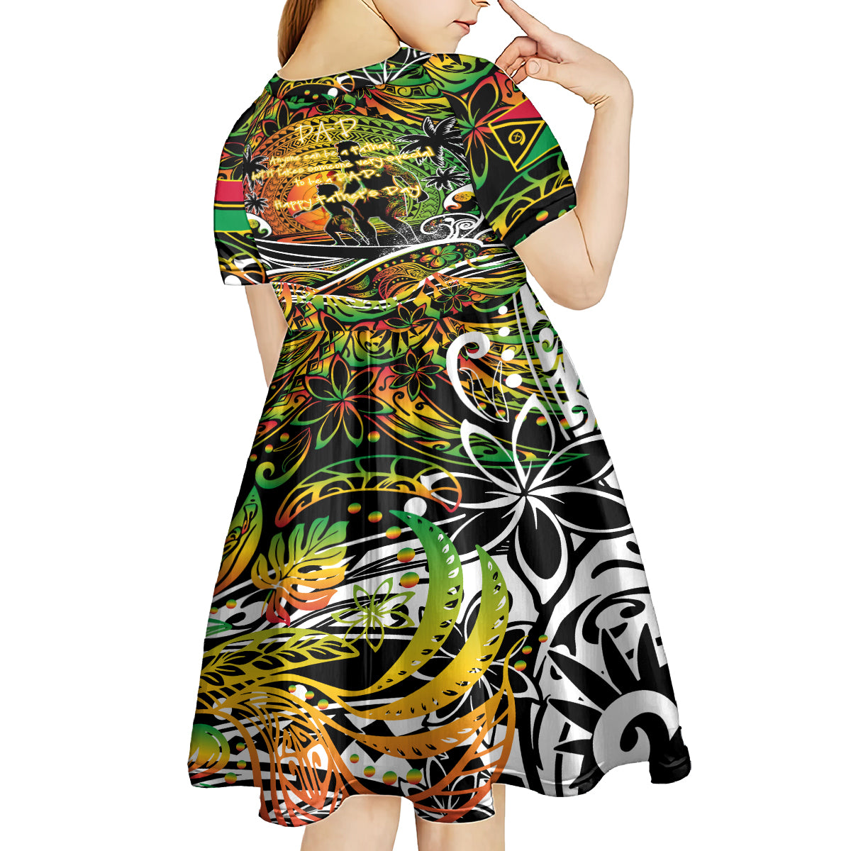 Father's Day Vanuatu Kid Short Sleeve Dress Special Dad Polynesia Paradise DT02 - Polynesian Pride