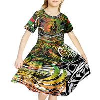 Father's Day Vanuatu Kid Short Sleeve Dress Special Dad Polynesia Paradise DT02 - Polynesian Pride