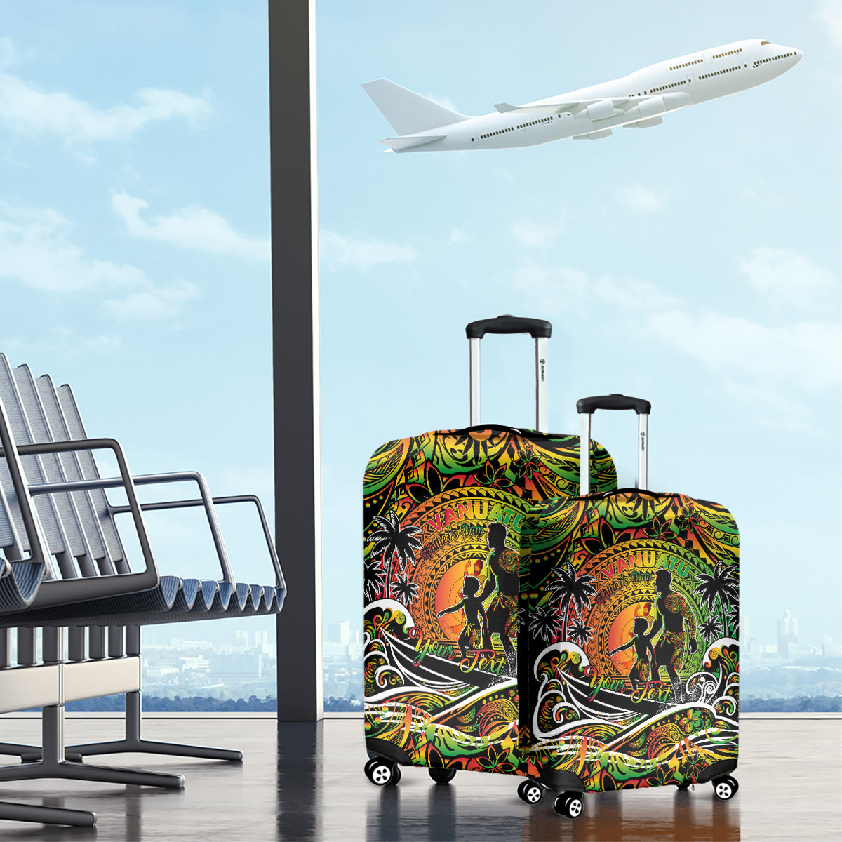 Father's Day Vanuatu Luggage Cover Special Dad Polynesia Paradise DT02 - Polynesian Pride