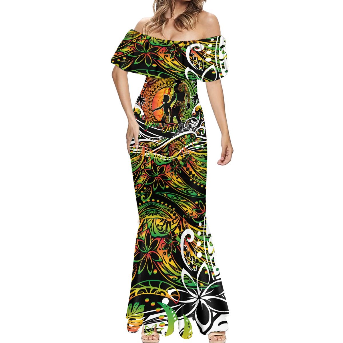 Father's Day Vanuatu Mermaid Dress Special Dad Polynesia Paradise DT02 - Polynesian Pride