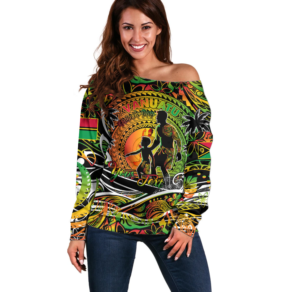 Father's Day Vanuatu Off Shoulder Sweater Special Dad Polynesia Paradise DT02 Women Art - Polynesian Pride