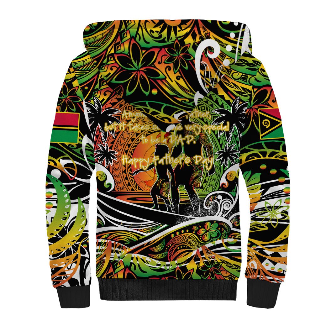 Father's Day Vanuatu Sherpa Hoodie Special Dad Polynesia Paradise