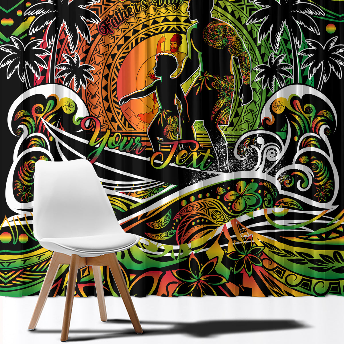 Father's Day Vanuatu Window Curtain Special Dad Polynesia Paradise