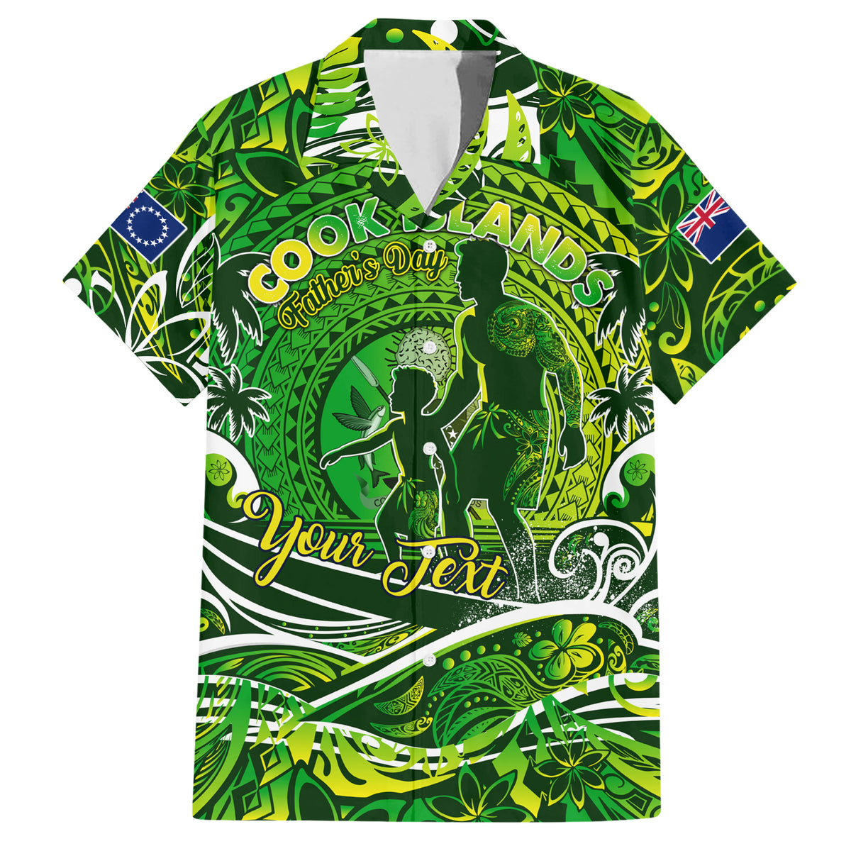 Father's Day Cook Islands Family Matching Short Sleeve Bodycon Dress and Hawaiian Shirt Special Dad Polynesia Paradise