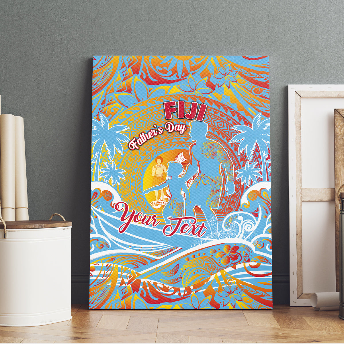 Father's Day Fiji Canvas Wall Art Special Dad Polynesia Paradise